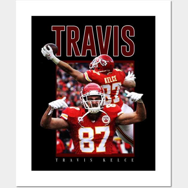 travis kelce vintage bootlag Wall Art by Mortensen